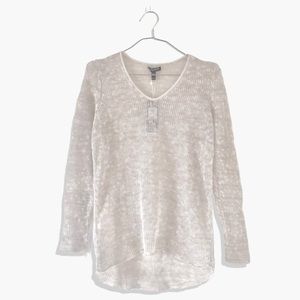 Eileen Fisher NWT NEW Airy Mélange Pebble Soft V-Neck Top Petite M